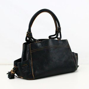 Cole Haan black and brown leather bag w/tassels